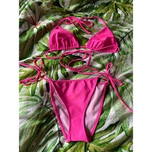 Authentic Versace hot pink bathing suit.